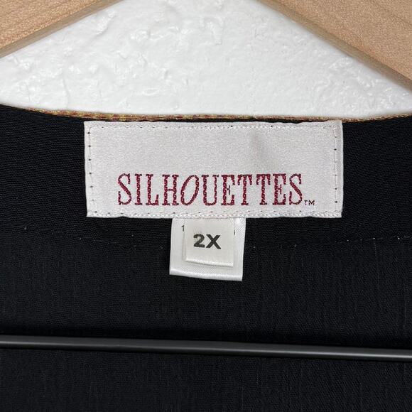 Silhouettes Vintage 90s Patchwork Midi Dress Artsy Boho Witchy Size 2X - Picture 5 of 7